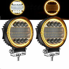 Pair 5inch Led Work Light Spot Flood Driving Fog Round Amber Lamp Offroad
