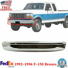 Front Chrome Bumper Face Bar For 1992-1996 F-150 Bronco Without Molding Holes