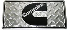 New - Cummins Chrome Diamond Tread Plate 3d Embossed Silver Metal License Plate