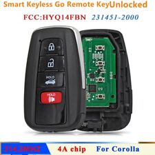Keyless Smart Key Fob For Toyota Corolla 2019-2022 Remote Fob Hyq14fbn Unlocked