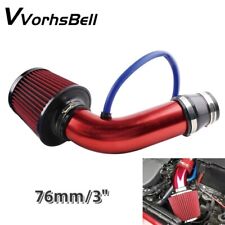 Red Cold Air Intake Filter Induction Pipe Power Flow Hose System Accessories Kit