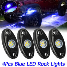 4x Blue Led Rock Lights Underbody Trail Rig Glow Lamp Offroad Suv Pickup Truck