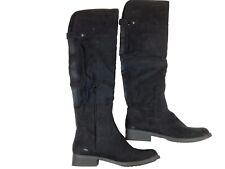 Sun Stone Women Over The Knee Boot Black Suede 7.5m Lot 496