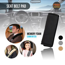 2pc Black Seat Belt Pads Comforter Car Safety Soft Shoulder Strap Cover Cushion