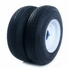 2pcs Trailer Tires Rims 4.80-8 4.80x8 4 Ply Load Range B 4 Lug Wheel White