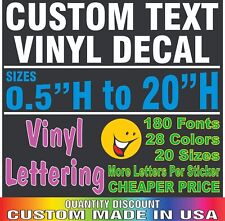 Custom Text Vinyl Lettering Sticker Decal Window Wall Business Car Name Boat Rv