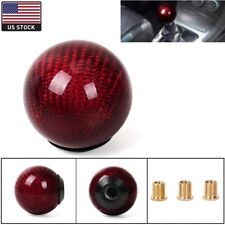 Round Ball Shape Red Carbon Fiber Universal Car Gear Shift Knob Shifter Lever