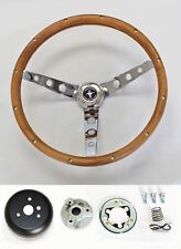 1965-1969 Ford Mustang Grant Steering Wheel Wood 13 12 Chrome Spokes