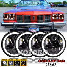 4pc 5.75 Round Halo Led Headlights Hilo Drl H5001 H5009 For 1965-1975 Delta-88