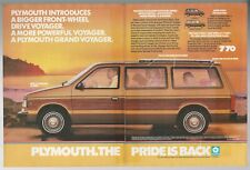 1987 Plymouth Grand Voyager 2-page Advertisement Chrysler Minivan Print Ad