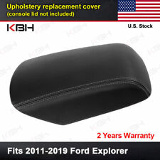 Fit 2011-2019 Ford Explorer Leather Center Console Lid Armrest Cover Gray Stitch