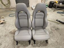 97-04 Corvette C5 Power Leather Sport Seats Gray Pewter Grey Used Nice
