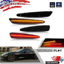 Led Smoked Front Rear Side Marker Signal Lights For 2005-13 Chevy Corvette C6
