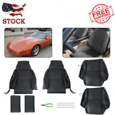 For Chevy Corvette C4 Type3 1984-1993 Black Synthetic Leather Custom Seat Covers