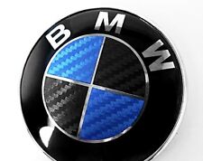Black Blue Carbon Fiber Sticker Bmw Emblem Vinyl Overlay Decal Roundel Badge