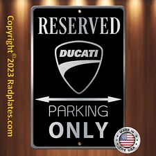 Ducati Parking 8x12 Brushed Aluminum And Translucent Classy Black Sign