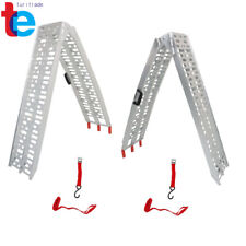 2aluminum Loading Ramp Arched For Motorcycle Atvutv Truck Lawnmower