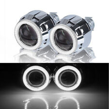 2x 2.5 Bi Xenon Hid Projector Lens White Led Angel Eyes Headlight Retrofit Diy