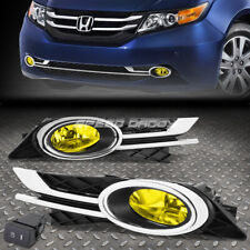 For 14-16 Honda Odyssey Amber Lens Bumper Driving Fog Light Lamp Wbezelswitch
