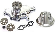 Small Block Chevy Chrome Short Aluminum Water Pump 1 Single Groove Pulley Kit