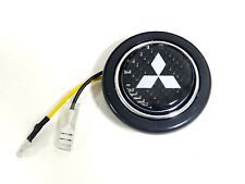 2 Carbon Fiber Diamond Steering Wheel Horn Button For Mitsubishi