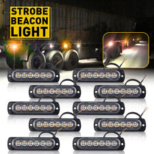 10pcs Led 6 Amber Side Grill Marker Light Strobe Bar Kit Tow Truck Flashing Lamp