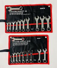 21 Pc. Stubby Wrench Set Sae 11-pc 38 -1 And Metric 10-pc 10mm - 19mm