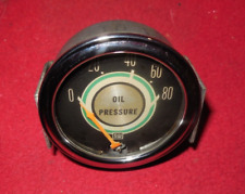 Vintage Stewart Warner Greenline 2 18 0-80 Psi Mechanical Oil Pressure Gauge
