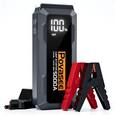 Car Jump Starter 5000a Booster Jumper Power Bank Battery Charge 3lcd Display