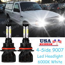 For Ford Ranger 1990-2011 Led Headlight Kit 9007 Hb5 6000k White Hilo Cob Bulbs