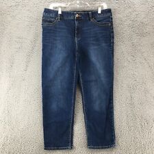 Chicos So Lifting Cropped Jeans Womens 33 In. Actual 7.5 Blue Mid Rise Zip Fly