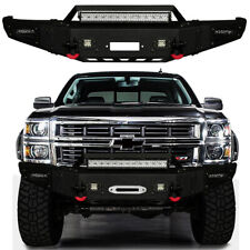 For 2014-2015 Chevy Silverado 1500 Front Bumper Wwinch Plate And Led Spotlights