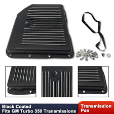 For Turbo 350 Th350 Trans Gm Black Aluminum Finned Transmission Oil Pan Gasket