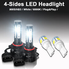 4-sides 9005 Led Headlight Super Bright Bulbs Kit White 10000lm Highlow Beam
