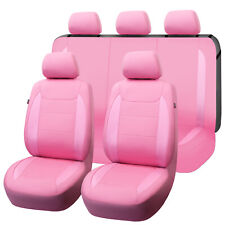 Universal Car Seat Covers Set Fit Tracks Auto Cup Holders Pink Car Accessories