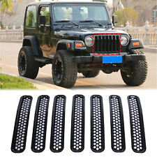 Honeycomb Style Front Grill Mesh Inserts For Jeep Wrangler Tj 1997-2006 7pcs
