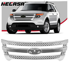 Hecasa For Explorer 2011-2015 Front Bumper Upper Chrome Grille Grill Assembly