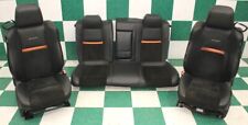 Wear 11 Challenger Black Leather Suede Srt Orange Buckets Backseat Seats Set
