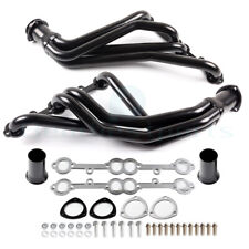 For Gmt Ck 5.0l 5.7l Sbc 84-91 Long Tube Exhaust Header Manifold Black Painted