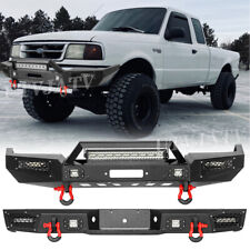 Steel Front Or Rear Bumper Guard Wwinch Plate D-rngs For 1993-1997 Ford Ranger