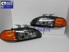 Jdm Black Headlights Amber Corner Lights For 91-95 Honda Civic Eg Vti 4d Sedan