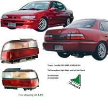 For 1993-1997 Toyota Corolla Tail Light Rear Clear Red Jdm Style Leftright Set