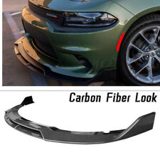 Carbon Fiber Look Front Bumper Lip Splitter Fits For Dodge Charger Srt 2015-2021