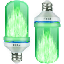 2pcs Green Led Flame Bulbs E26 Base 4 Modes Energy Saving St. Patrick Day