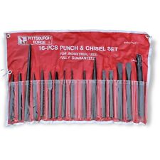 Vintage Pittsburgh Forge - 16 Piece Punch Chisel Set W Kit Bag - Stock 547