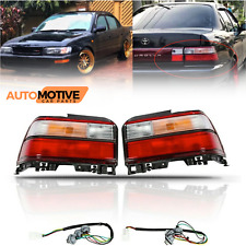 For 1993-1997 Toyota Corolla Tail Lights Rear Clear Red Jdm Style Leftright Set