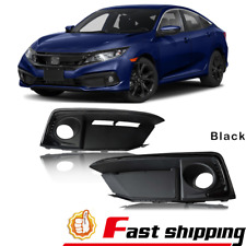 For 2019 2020 2021 Honda Civic Sport Front Bumper Full Black Fog Light Covers