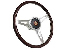 1965-67 Ford Mustang Shelby Style Espresso Wood Steering Wheel Kit Cobra Emblem