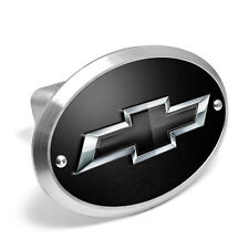 Chevrolet Black 3d Logo On Black Oval Billet Aluminum 2 Inch Tow Hitch Cover