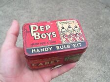 1940s Antique Pep Boys Handy Bulb Tin For Lights Vintage Chevy Ford Hot Rod Gm